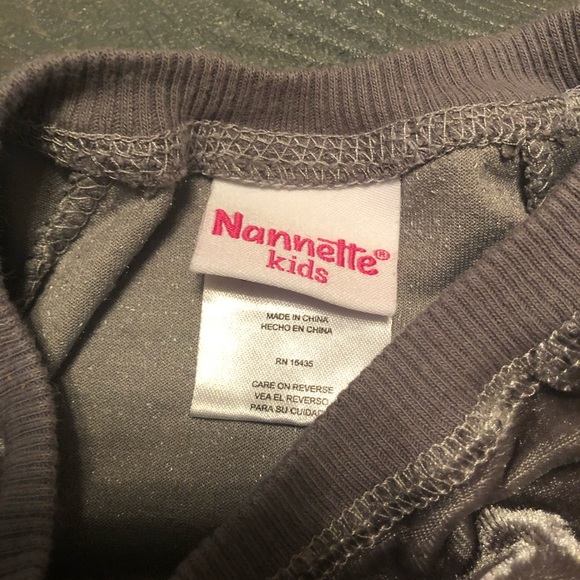 Velour Gray and Pink Sequin Long Sleeve Hearts - Picture 4 of 5